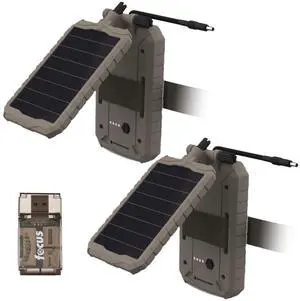 Stealth Cam Lithium Solar Power Panel (2-Pack) with Card Reader Bundle (3 Items)