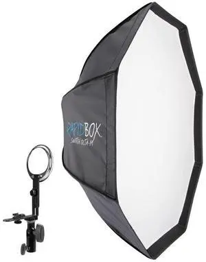 Westcott Rapid Box Switch Bundle with Octa-M Light Modifier for Round Head Speedlite Insert, Collapsible Design, and Quick-Release Thumb-Lock (Black)