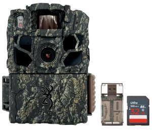 Browning Trail Cameras Dark Ops FHDR 26MP 4 Infrared LED Night Vision Camera Bundle with 32GB Memory Card and All-In-One High-Speed Card Reader (3 Items)