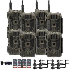 Stealth Cam 40MP Deceptor Max Cellular Trail Camera (2-Pack) x 4 Bundle with Economy Trail Camera Holder (8-Pack), 4-in-1 Card Reader, and 32GB Memory Card (8-Pack) (21 Items)