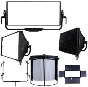 Aputure Nova P600C RGBWW LED Panel with Hard-Shell Case Kit Bundle with Aputure Dual Head Yoke, Barn Door, Space Light, and Softbox (5 Items)