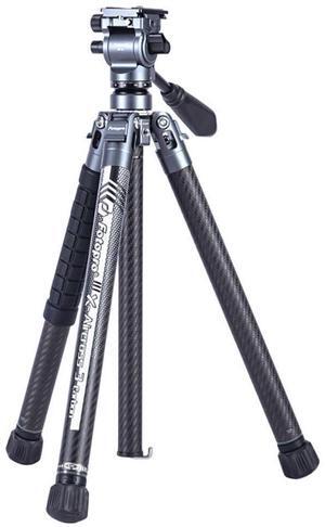 Fotopro Carbon Fiber Tripod 2.3lbs Ultralight 62 Inch Portable Travel Video Tripod for Camera DSLR Load up to 22lbs X-Aircross 3 Video Grey