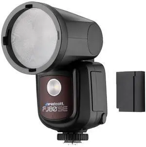 Westcott FJ80-SE M Universal 80Ws Speedlight with Integrated 2.4 GHz Transceiver Bundle with Westcott FJ80-SE DC 7.4V 2500mAh 18.5Wh Compact Removable Lithium-Ion Battery (2 Items)