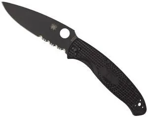 Spyderco Resilience Lightweight Oxide-Coated 8Cr13MoV Large Blade 9.4-Inch Foldable Knife with Black Coated Liners and LinerLock (Black)
