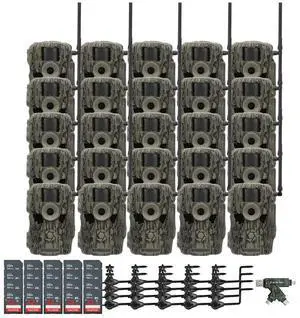 Stealth Cam 36MP Fusion Max Cellular Trail Camera (2-Pack) x 10 Bundle with Economy Trail Camera Holder (20-Pack), 4-In-1 Card Reader, and 32GB Ultra SDHC UHS-I Memory Card (20-Pack) (51 Items)