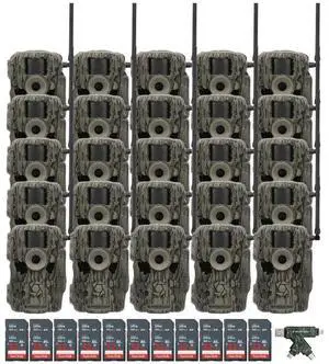 Stealth Cam 36MP Fusion Max Cellular Trail Camera with 80-Feet Detection Range (2-Pack) x 10 Bundle with 4-In-1 Card Reader and 32GB Ultra SDHC UHS-I Memory Card (20-Pack) (31 Items)
