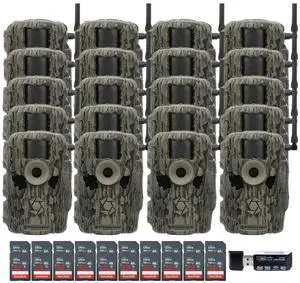 Stealth Cam 36MP Fusion Max Cellular Trail Camera with 80-Feet Detection Range (2-Pack) x 10 Bundle with Mounting Post (20-Pack), 32GB UHS-I Memory Card (20-Pack), and 4-in-1 Card Reader (51 Items)