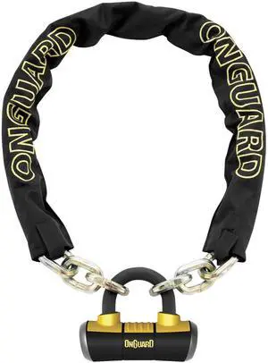 OnGuard Bike Lock, MASTIFF CHAIN W/ X4 PADLOCK, 110cm x 10mm - 8019
