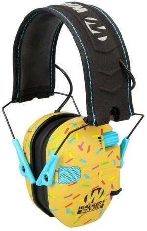 Walkers Razor Slim Electronic Muff with Full-Range Speakers, Omnidirectional Microphones, and Sound Dampening Composite Housing (Gold Sprinkles)