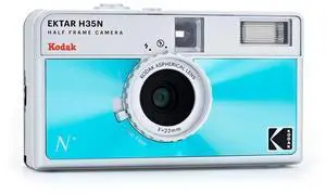 Kodak Ektar H35N 35mm Half Frame Film Camera with Built-In Star Filter, Tripod Support, and Bulb Function for Long-Exposure Photography (Glazed Blue)