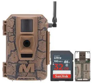 Muddy Mitigator Cellular 24MP Imaging Trail Camera with 80 Feet Detection and Flash Range Bundle with 32GB Ultra SDHC UHS-I Memory Card and Focus High Speed Card Reader (3 Items)