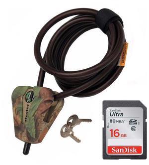 Master Lock Python Adjustable Locking Cable Bundle with 16GB Class 10 SD Memory Card (2 Items)