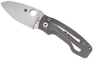Spyderco PITS 2 SLIPIT Folding Knife with M398 Steel Blade and Matte-Finished Titanium Handle