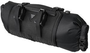 Topeak FrontLoader 8-Liter Capacity Water Resistant Bikepacking Bag with Outer Support Harness and Head Tube Strap (Black)