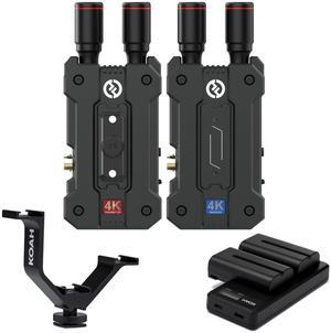 Hollyland Mars 4K SDI/ HDMI Wireless Video Transmission System Bundle with 2-Pack NP-F570 Battery, LCD Charger and 4.1" Triple Shoe Bracket (3 Items)