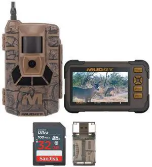 Muddy Matrix 36MP Imaging Cellular Trail Camera with On Demand Photo Bundle with SD Card Reader and Viewer, 32GB Ultra SDHC UHS-I Memory Card, and Card Reader (4 Items)