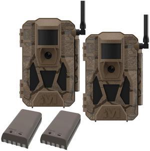 Muddy Matrix 2.0 Power Pack 36MP Dual Network Cellular Camera with Two 5000 mAh Batteries, 36MP Photo Resolution, 1080p Video Resolution, and Command Pro App Compatibility (Brown, 2-Pack)