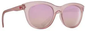 SPY Optic Boundless Medium-Large Sunglasses for Women (Matte Translucent Rose Frame and Bronze with Rose Quartz Spectra Mirror Lens)