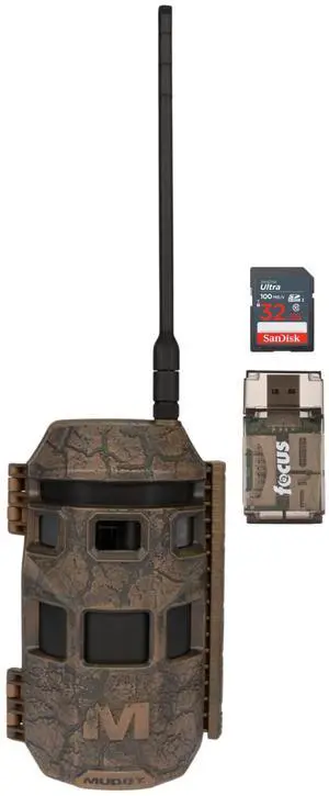 Muddy Trifecta 180 Cellular Trail Camera 36MP 1080p (Brown) Bundle with 32 GB Memory Card and Card Reader (3 items)