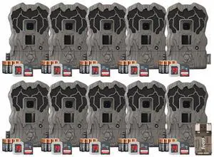 Stealth Cam Browtine 20MP Trail/Game Camera with 720P HD Video, 0.8s Trigger Speed, 60 Feet Flash, Night Mode, and 1-3 Image Burst - Camo (10 Pack)