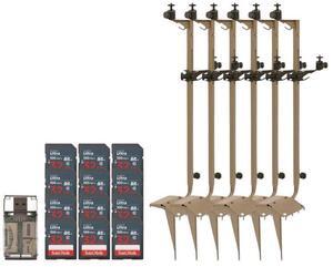 Stealth Cam Adjustable Multi-Pivot Mounting Post for Trail Camera and Battery (6-Pack) Bundle with 32GB Ultra SDHC UHS-I Memory Card (12-Pack) and Hf-cr35b SD Card Reader USB 2.0 (19 Items)