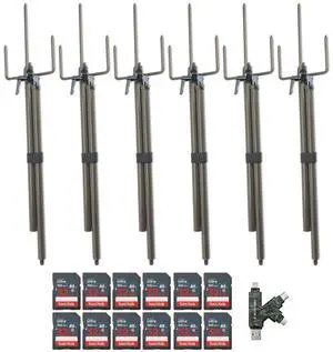 Stealth Cam Trail Camera Mount Stick (6-Pack) Bundle with 32GB Ultra SDHC UHS-I Memory Card (12-Pack) and Hi-Speed SD USB 2.0 Card Reader (19 Items)