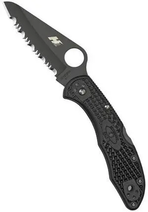 Spyderco Salt 2 Lightweight Knife with 3-Inch H-1 Ultra-Corrosion Resistant Steel Blade and Black FRN Handle (Black)