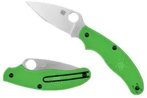 Spyderco 6.91-Inch UK Penknife Salt Pocket Knife with PlainEdge LC200N Steel Blade and FRN Handle (Green)