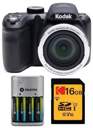 Kodak PIXPRO AZ401 Astro Zoom Digital Camera (Black) Bundle (3 Items)