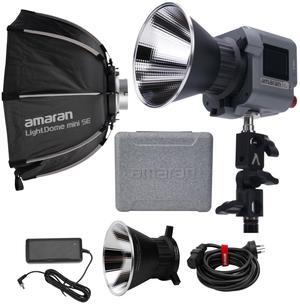 Aputure amaran COB 60x S Bi-Color LED Ultra Compact Monolight Bundle with Aputure amaran Light Dome Mini SE (2 Items)