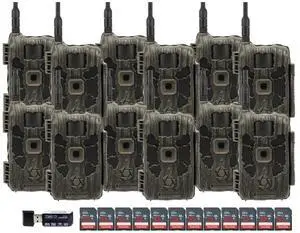 Stealth Cam 40MP Deceptor Max Cellular Trail Camera with 0.4-Second Trigger Speed (2-Pack) x 6 Bundle with 32GB Memory Card (12-Pack) and 4-in-1 Card Reader (19 Items)