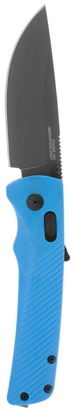 SOG Flash AT Daily Carry Assisted Thumb Stud Opening Pocket Knife with 3.5-Inch Cryo D2 Steel Blade, Ambidextrous AT-XR Lock, and Ergonomic Handle (Civic Cyan)