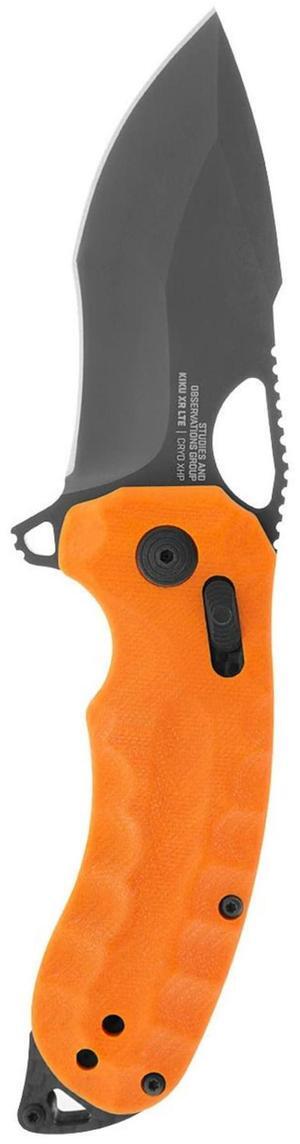 SOG Kiki XR LTE 3.02-Inch CTS XHP Steel Corrosion Resistant Blade Orange G10 Handle Folding Knife with XR Lock and Pocket Reversible Clip
