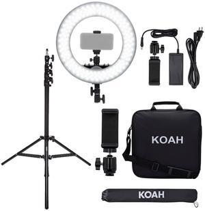 Koah SOL SPHERE 13-Inch 42W Dimmable LED Ring Light Kit with Carrying Bag and Air-Cushioned Stand Bundle (2 Items)