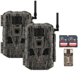 Stealth Cam Fusion MAX 2.0 36MP Cellular Wireless Trail Camera (2-Pack) Bundle with 32 GB Memory Card and Card Reader