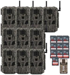 Stealth Cam Fusion MAX 2.0 36MP Cellular Wireless Trail Camera (10-Pack) Bundle with 32 GB Memory Card and Card Reader