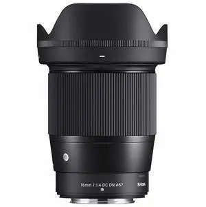 Sigma 16mm F1.4 Contemporary DC DN Lens for Fuji X Mount Bundle with Battery and Dual Charger and Gadget Bag (3 Items)