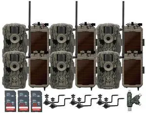 Stealth Cam 36MP Fusion Max Cellular Trail Camera (6-Pack) Bundle with 6x Lithium Solar Power Panel, 6x Trail Camera Holder, 6x 32GB Memory Card, and Card Reader (25 Items)