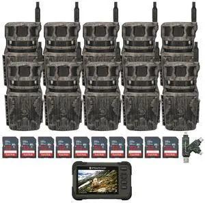 Stealth Cam Revolver 40MP Pro 360 Degree Cellular Trail Camera (10-Pack) Bundle with SD Card Reader-Viewer (10-Pack), 32GB SDHC UHS-I Memory Card (10-Pack), and SD USB 2.0 Card Reader (31 Items)