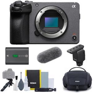 Sony Cinema Line FX30 Super 35 Camera Bundle with Digital Multi-Interface Shotgun Microphone, 2280mAh Rechargeable Battery, and Camera System Gadget Bag with Accessory (4 Items)