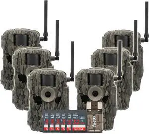 Stealth Cam 36MP Fusion Max Cellular Trail Camera with 80 Feet Detection Range 6-Pack with Six 32GB Memory Cards and Card Reader (13 Items)