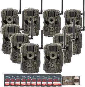 Stealth Cam 36MP Fusion Max Cellular Trail Camera with 80 Feet Detection Range 10-Pack with Ten 32GB Memory Cards and Card Reader (21 Items)