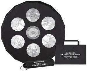 Westcott Beauty Dish Switch (36-Inch, Silver Interior) Bundle with Pro Light Adjustable Corner System and Hook-and-Loop Tape Lining Mods Octa 36 with Case (2 Items)