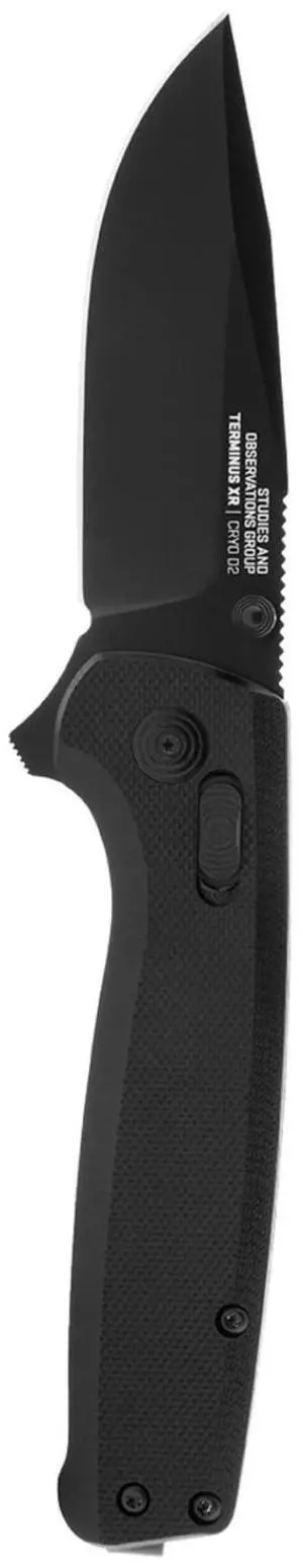 SOG Terminus XR G10 Folding Pocket Knife with D2 Steel Blade and Reversible Clip Black Handle