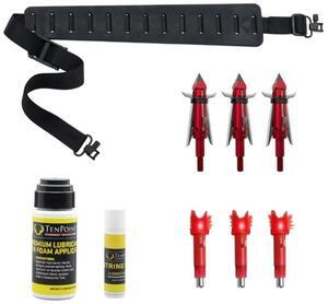 TenPoint Ready-to-Hunt Accessory Package with Red LED Nocks, Broadhead Arrows, Crossbow Sling, and Conditioner