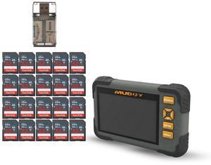 Muddy SD Card Reader or Viewer with 4.3 Inch LCD Screen Bundle with 32GB Ultra SDHC UHS-I Memory Card (20-Pack) and All-In-One High-Speed Card Reader (22 Items)