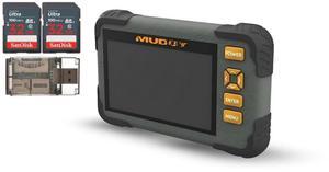 Muddy SD Card Reader or Viewer with 4.3 Inch LCD Screen Bundle with 32GB Ultra SDHC UHS-I Memory Card (2-Pack) and All-In-One High-Speed Card Reader (4 Items)