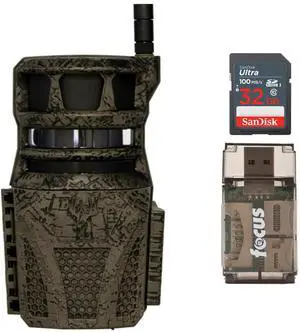 Wildgame Innovations Orbit 360-Degree 36MP Trail Camera Bundle with 32GB 100MBPS Memory Card and Card Reader (3 Items)