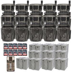 Stealth Cam Revolver 36MP 360-Degree Cellular Trail Camera (10-Pack) Bundle with Stealth Cam 360 Cam Max Cartridge Battery Pack (10-Pack), 32GB Memory Card (10-Pack), and Card Reader (31 Items)