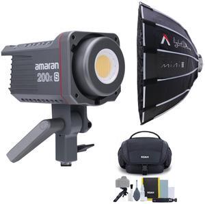 amaran COB 200x S Bi-Color LED Monolight Bundle with Light Dome Mini III and Accessory Kit (3 Items)